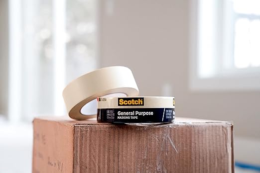 Scotch General Purpose Masking Tape, Tan, Tape for Labeling, Bundling and General Use, Multi-Surface Adhesive Tape, 1.41 Inches x 60 Yards, 1 Roll