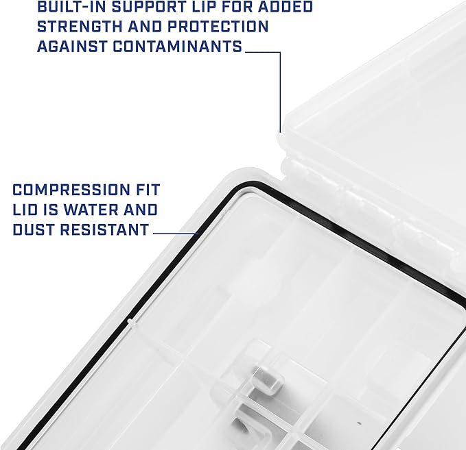 Sheffield 12722 Storage Bins With Lids, 2-Pack Stackable Storage Bins, Made in USA, Lockable and Water-Resistant Containers with Lids, Plastic Containers for Home, Classroom, and Dorm