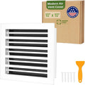 Decorative Aluminum Air Vent Cover for Wall & Ceiling - HVAC Register,Grille with Linear Slot Diffuser, Quiet Operation for Home (White, 10x10)