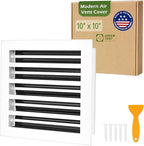 Decorative Aluminum Air Vent Cover for Wall & Ceiling - HVAC Register,Grille with Linear Slot Diffuser, Quiet Operation for Home (White, 10x10)