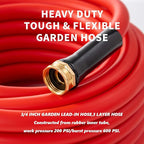 Garden Hose 150ft x 3/4” Hot Water Hose, Heavy Duty -50°F to 190°F,Burst 600Psi Flexible Upgraded Rubber Hoses,3/4” Solid Fittings for All-weather Outdoor Lawn & Garden