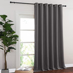 NICETOWN Blackout 118 inch Long Curtain for Living Room, Grommet Room Divider Sound Reducing Window Treatment for Sliding Glass Door/Bedroom, Gray, W80 x L118, 1 Panel