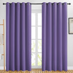 NICETOWN Blackout Lilac Purple Curtains for Sliding Glass Door 2 Panels - Thermal Insulated Grommet Room Darkening Window Drapes Sound Reducing Room Dividers for Living Room (2 Panels, W66 x L84)