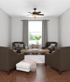 Hunter 42 inch Indoor Ceiling Fan with LED Light - Bronze Ceiling Fan with Pull Chain, For Bedroom or Living Room, Standard Mount, No Remote, 5 Blades, Includes Bulbs - Builder 52218, New Bronze