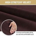 H.VERSAILTEX Velvet Dining Chair Covers Stretch Chair Covers for Dining Room Set of 4 Parson Chair Slipcovers Chair Protectors Covers Dining, Soft Thick Solid Velvet Fabric Washable, Brown