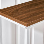 HOOBRO Narrow Console Table, 29.5" Small Entryway Table, Thin Sofa Table, Side Table, Display Table, for Hallway, Bedroom, Living Room, Foyer, White and Walnut WH75XG01