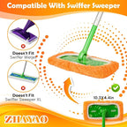 3 Pack Reusable Microfiber Mop Pads for Swiffer Sweeper Mop, Wet & Dry Use, Compatible with 10-12 inch Flat Mops, Washable, for Hardwood, Ceramic, Laminate & More Floors