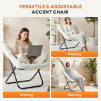 Sweetcrispy Comfy Chair for Adults, Foldable Living Room Chair, Soft Faux Fur Lounge for Bedroom Dorm Rooms, Comfortable Reading Chair for Teens, X-Large