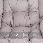Welnow Lazy Chair with Ottoman, Modern Accent Chair with Armrests and a Side Pocket, Leisure Sofa Armchair, Reading Armchair with Footrest for Small Space, Light Grey