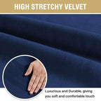 H.VERSAILTEX Velvet Dining Chair Covers Stretch Chair Covers for Dining Room Set of 6 Parson Chair Slipcovers Chair Protectors Covers Dining, Soft Thick Solid Velvet Fabric Washable, Navy