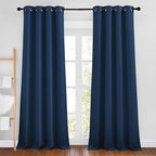 NICETOWN Moroccan Blue Room Darkening Curtains 90 inch Length - Chic Grommet Thermal Insulated Blackout Window Treatments Sound Proof Drapes for Bedroom/Living Room (2 Panels, W46 x L90)