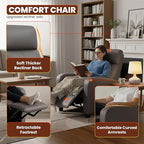 BestMassage | Recliner Chair | No Massage Function | Pu Grey | with Lumbar Support, Adjustable Push Back, Wide Armrests, Footrest & Padded Seat | Easy Assembly | for Living Room, Home Theatre