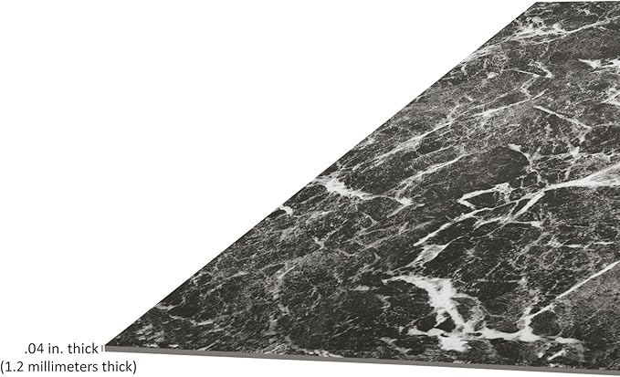 Nexus Self Adhesive Vinyl Floor Tiles, 20 Tiles - 12'' x 12'', Smoke Marble Peel & Stick, DIY Flooring for Kitchen, Dining Room, Bedrooms Bathrooms by Achim Home Decor, Dark Grey with White Vein
