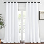 NICETOWN White Room Darkening Curtain 95 inches Long for Living Room - (50% Blackout) Grommet Top Thermal Insulated Window Treatment Sound Reducing Drape for Bedroom (1 Panel, W52 x L95)