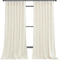 NICETOWN Ivory White Velvet Curtains 108" Length for Bedroom and Living Room, Room Darkening Velvet Curtains 52" Wide Thermal Insulated, Luxury and Thick Window Drapes, 2 PCs