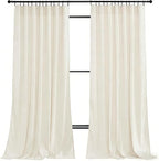 NICETOWN Ivory White Velvet Curtains 108" Length for Bedroom and Living Room, Room Darkening Velvet Curtains 52" Wide Thermal Insulated, Luxury and Thick Window Drapes, 2 PCs