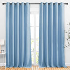 NICETOWN Blackout Draperies Curtains Panels - Window Treatment Thermal Insulated Solid Grommet Blackout Curtains/Panels/Drapes for Bedroom (Blue, Set of 2, 66 by 90 Inch)
