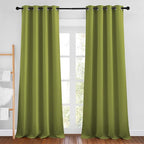 NICETOWN Fresh Green Blackout Curtains for Living Room, Grommet Thermal Insulated Window Drapes Room Divider Blinds Sound Reducing for Living Room, W46 x L102, 2 Pieces