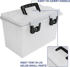 Sheffield 12763 XL Storage Bins With Lids, 2-Pack Stackable Storage Bins, Made in USA, Lockable and Water-Resistant Containers with Lids, Plastic Containers for Home, Classroom, and Dorm