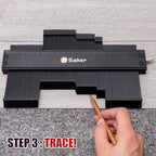 Saker Contour Gauge Profile Tool- Adjustable Lock-Precisely Copy Irregular Shape Duplicator - Must Have Tool for DIY Handyman, Construction (BLACK+10INCH)