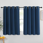 NICETOWN Kitchen Short Blackout Curtain and Drape - Thermal Insulated Solid Grommet Blackout Panel for Patio Bedroom Living Room (Single Panel, 52 inches by 45 inches, Moroccan Blue)