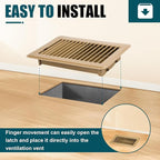 VOISEN Floor Register 4x8, 2 Pack Floor Vent Covers, Steel Adjustable Air Supply Grille Register Vent Cover Grill for Sidewall and Floor, Vent Covers for Home Floor,Brown