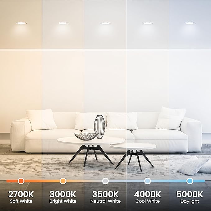 Feit Electric LED Recessed Downlight, 120W Equivalent, 5/6 Inch Retrofit Kit, Dimmable, 2000 Lumens, 90+ CRI, 22W, Adjustable Color Temperature, High Ceilings & Large Spaces Downlight, LEDR56XHO/6WYCA