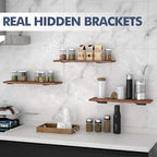 8 Pack Floating Shelf Brackets,12 Inch Heavy Duty Industrial Shelf Bracket, Black Metal L Brackets for Shelves Support DIY(1/5 Inch Thicked)