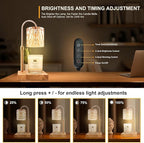Candle Warmer Lamp with 3 Bulbs, Adjustable Height Dimmable Candle Warmer with Timer, Compatible with Large Jar Candles, Candle Lamp with Charming Gift Box Ribbon for Her/Him(2 Pack)