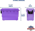 Sheffield 12632 Ammo Storage Box, Stackable .30 Cal Field Boxes, Water and Dust Resistant, Lockable Storage Box with Handle, Secures Hunting Gear, Supplies, and Bullets, Made in USA, Purple, 1-Pack