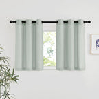 NICETOWN Linen 36 inch Curtains for Kitchen Window, Grommet Thick Flax Linen Sage Green Small Window Treatments Privacy Assured with Light Filtering for Cafe/Kids Room, W42 x L36, 2 Panels