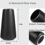 Premium Quality Large Ceramic Black Vase - 9 inch | Flower Vase for Home Decor, Farmhouse, Modern, Bohemian & Aesthetic Room Decor