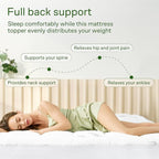 Ultra Soft Full Size Mattress Topper - Viscose Made from Bamboo Pillow Top Mattress Pad for Back Pain Relief - Naturally Cooling for Hot Sleepers, White