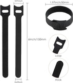 120PCS 6 Inch Cable Ties Reusable Multi-Purpose Wire Ties Cord Organizer Adjustable Cable Management 5 Colors