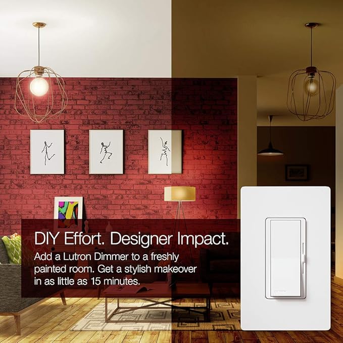 Lutron Diva LED+ Dimmer Switch for Dimmable LED, Halogen and Incandescent Bulbs, 150W/Single-Pole or 3-Way, DVCL-153P-AL, Almond (Pack of 2)