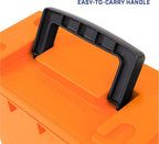 Sheffield 12630 Ammo Storage Box, Stackable .30 Cal Field Boxes, Water and Dust Resistant, Lockable Storage Box with Handle, Secures Hunting Gear, Supplies, and Bullets, Made in USA, Orange, 1-Pack