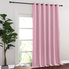 NICETOWN Rouge Pink Blackout Curtains for Bedroom 95 Inch Length - Thermal Insulated Room Darkening Privacy Grommet Window Drapes for Boys Room, Set of 1 Panel, 80 x 95 Inch