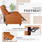 Homall Recliner Chair, Recliner Sofa PU Leather for Adults, Recliners Home Theater Seating with Lumbar Support, Reclining Sofa Chair for Living Room (Khaki, Leather)
