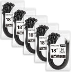 Large Zip Ties 18 inch (250 Pack), Long Zip Ties Heavy Duty with 220 lb Tensile Strength, Big Cable Ties, Black, by ANOSON