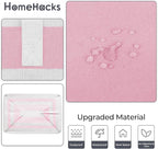 HomeHacks 2 Pack Large Laundry Baskets, Waterproof, Freestanding Laundry Hampers, Collapsible Clothes Hamper with Reinforced Handles in Laundry, College Dorm, Bathroom, Bedroom (Pink, 75Lx2)
