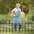 Garden Fence 24" W x 24" H (10 Panels, Total 20 ft), Metal Fence Decorative Border Fence, Rustproof Landscape Fencing for Dog, Flower Bed, Yard, Patio, Animal Barrier