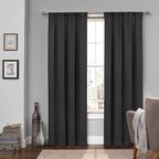 Eclipse Solid Thermapanel Pair, Room Darkening Rod Pocket Curtain, Window Curtain for Bedroom and Living Room, (2 Panels), 52 in Wide x 63 in Long, Turquoise