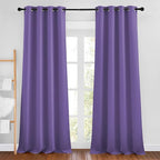 NICETOWN Blackout Curtains 90 inch Length - Triple Weave Energy Saving Sound Reducing Thermal Insulated Solid Grommet Blackout Drapes for Bedroom/Living Room (1 Pair, W46 x L90, Lilac Purple)