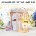 Candle Warmer Lamp with 3 Bulbs, Adjustable Height Dimmable Candle Warmer with Timer, Compatible with Large Jar Candles, Candle Lamp with Charming Gift Box Ribbon for Her/Him