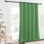 NICETOWN Patio Blackout Curtain Panels - Extra Wide Sliding Door Thermal Insulated Drape, Privacy Room Divider Curtain for Bedroom Office (Froest Green, 66 x 118 Inch Long)