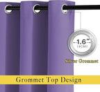 NICETOWN Blackout Curtains 90 inch Length - Triple Weave Energy Saving Sound Reducing Thermal Insulated Solid Grommet Blackout Drapes for Bedroom/Living Room (1 Pair, W46 x L90, Lilac Purple)