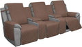 Easy-Going Recliner Sofa Cover with Console, Reversible Couch Cover for Living Room, Split Sofa Cover for Each Seat with Elastic Straps for Kids, Dogs, Pets (3 Seater, Brown/Beige)