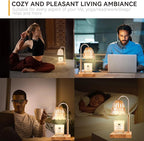 Candle Warmer Lamp with 3 Bulbs, Adjustable Height Dimmable Candle Warmer with Timer, Compatible with Large Jar Candles, Flower Candle Warmer with Charming Gift Box Ribbon(Light Yellow)