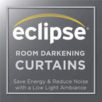 Eclipse Solid Thermapanel Room Darkening Rod Pocket Curtain, Window Curtain for Bedroom and Living Room, (1 Panel), 52 in Wide x 84 in Long, Grey