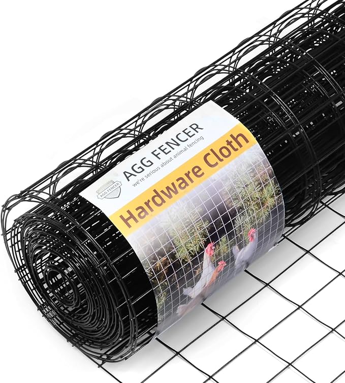 36in x 100ft Black Hardware Cloth 2x3 inch 16Ga PVC Coated Wire Mesh Vinyl Coated Fence, Welded Metal Chicken Wire Fencing Roll, Garden Plant Fencing, for Chicken Coop and Home Improvement